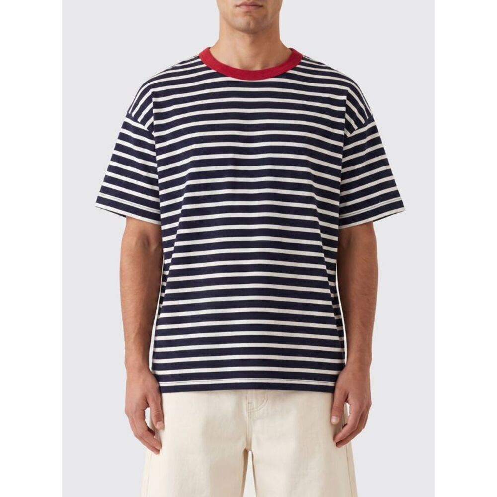 Howlin Men Howlin All-Over Striped Crew Neck T-Shirt In Pure Cotton